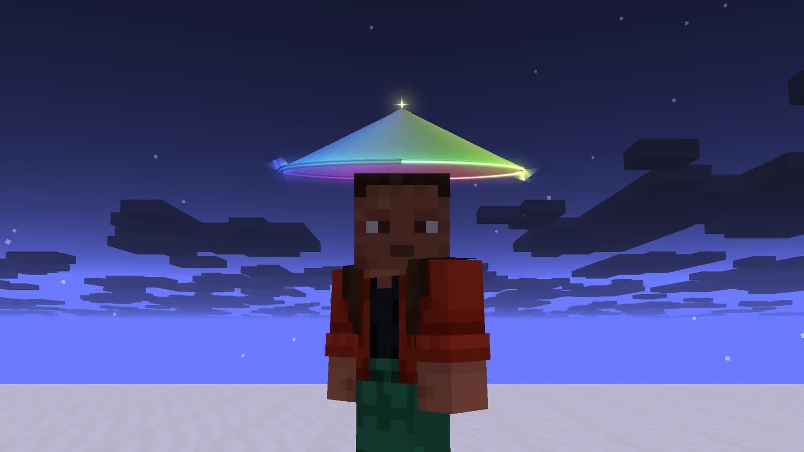 Rainbow China Hat above a player