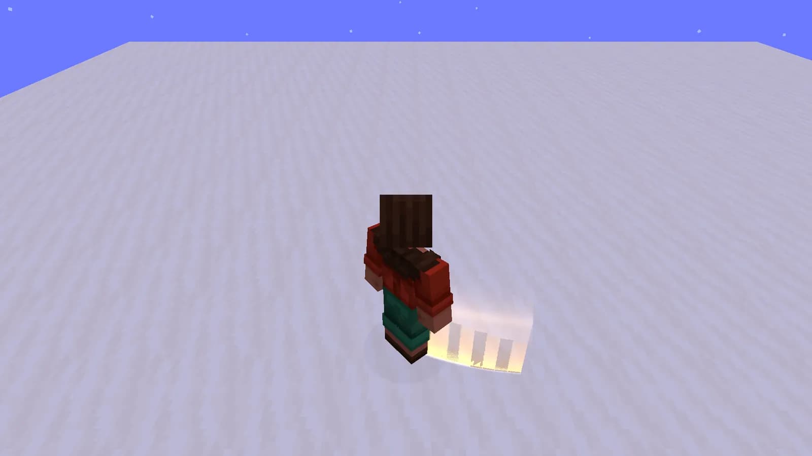 Sunset-colored ribbon trail behind a moving player